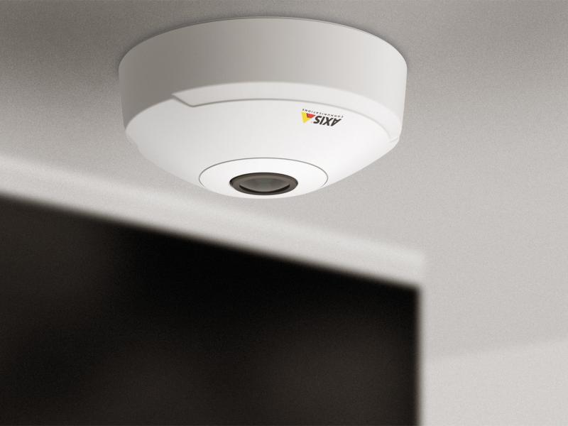 AXIS M3047p mounted in ceiling closeup
